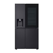 LG 628L InstaView Door in Door™ Side by Side (Essence Black), Energiklasse D, Vand-/isdispenser med vandtilkobling, Smart Diagnosis™ med Wi-Fi, GSXE90EVAD