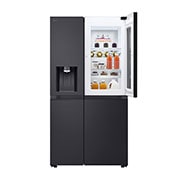 LG 628L InstaView Door in Door™ Side by Side (Essence Black), Energiklasse D, Vand-/isdispenser med vandtilkobling, Smart Diagnosis™ med Wi-Fi, GSXE90EVAD