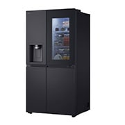 LG 628L InstaView Door in Door™ Side by Side (Essence Black), Energiklasse D, Vand-/isdispenser med vandtilkobling, Smart Diagnosis™ med Wi-Fi, GSXE90EVAD