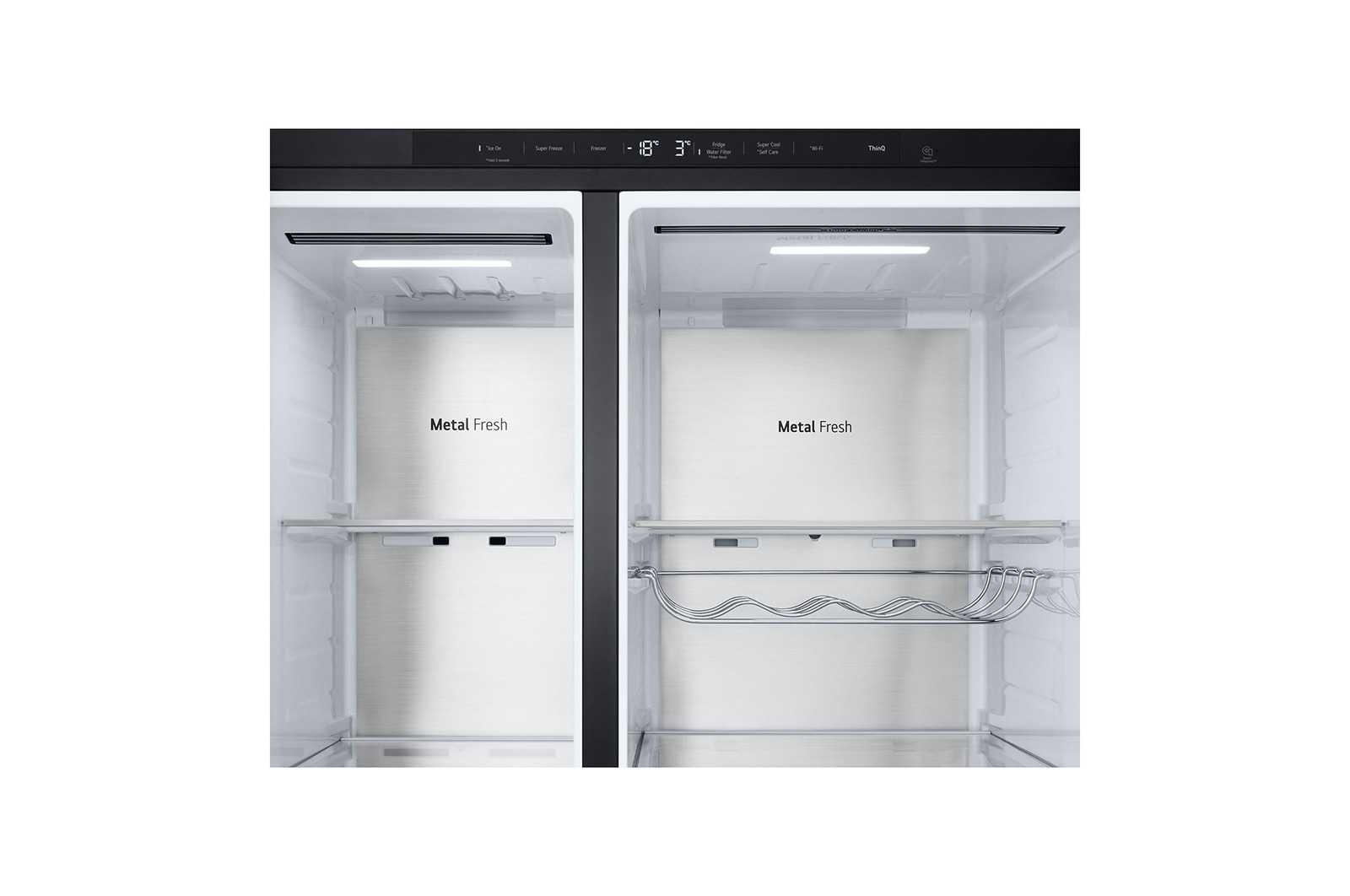 LG 628L InstaView Door in Door™ Side by Side (Essence Black), Energiklasse D, Vand-/isdispenser med vandtilkobling, Smart Diagnosis™ med Wi-Fi, GSXE90EVAD