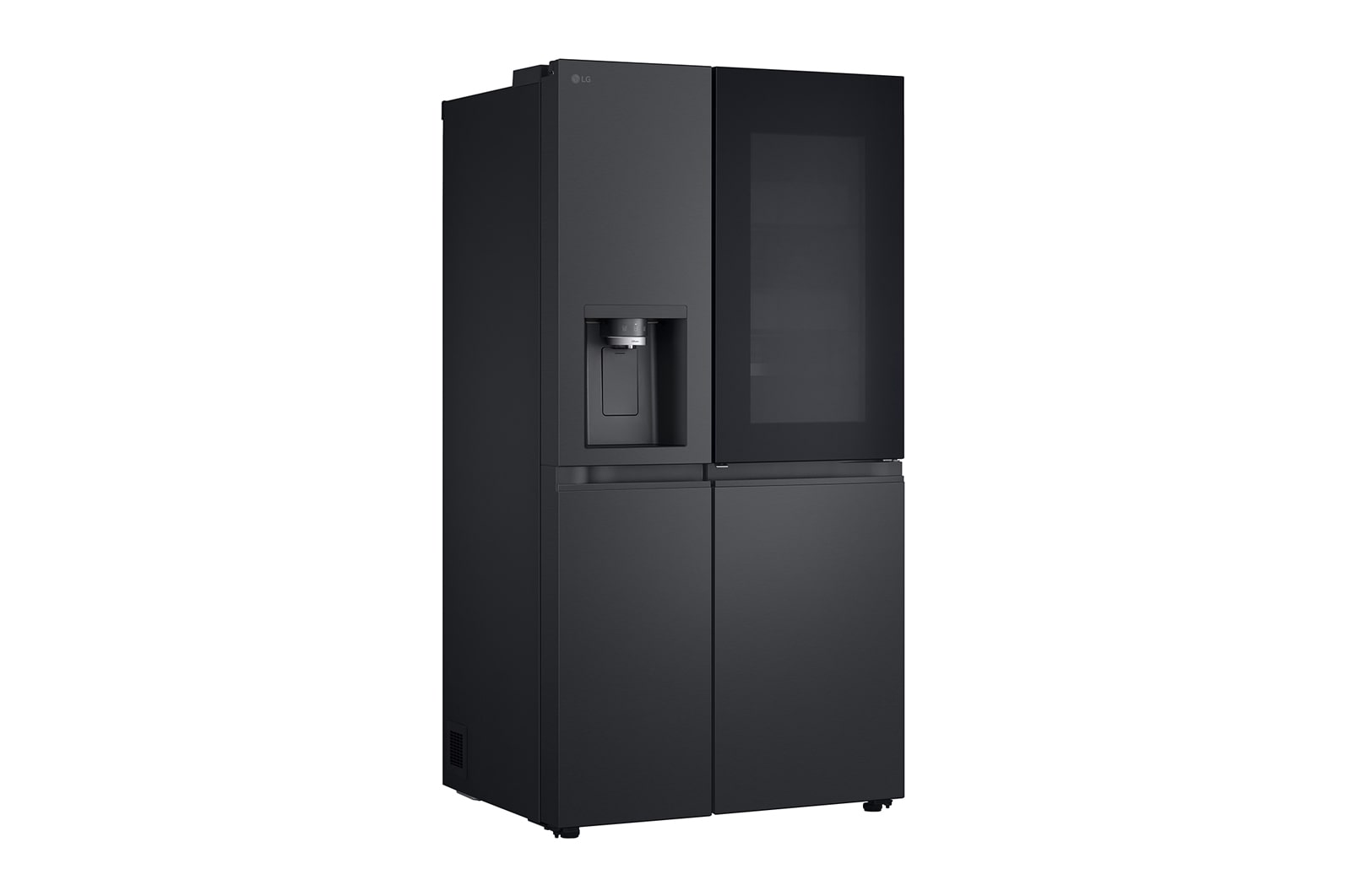LG 628L InstaView Door in Door™ Side by Side (Essence Black), Energiklasse D, Vand-/isdispenser med vandtilkobling, Smart Diagnosis™ med Wi-Fi, GSXE90EVAD