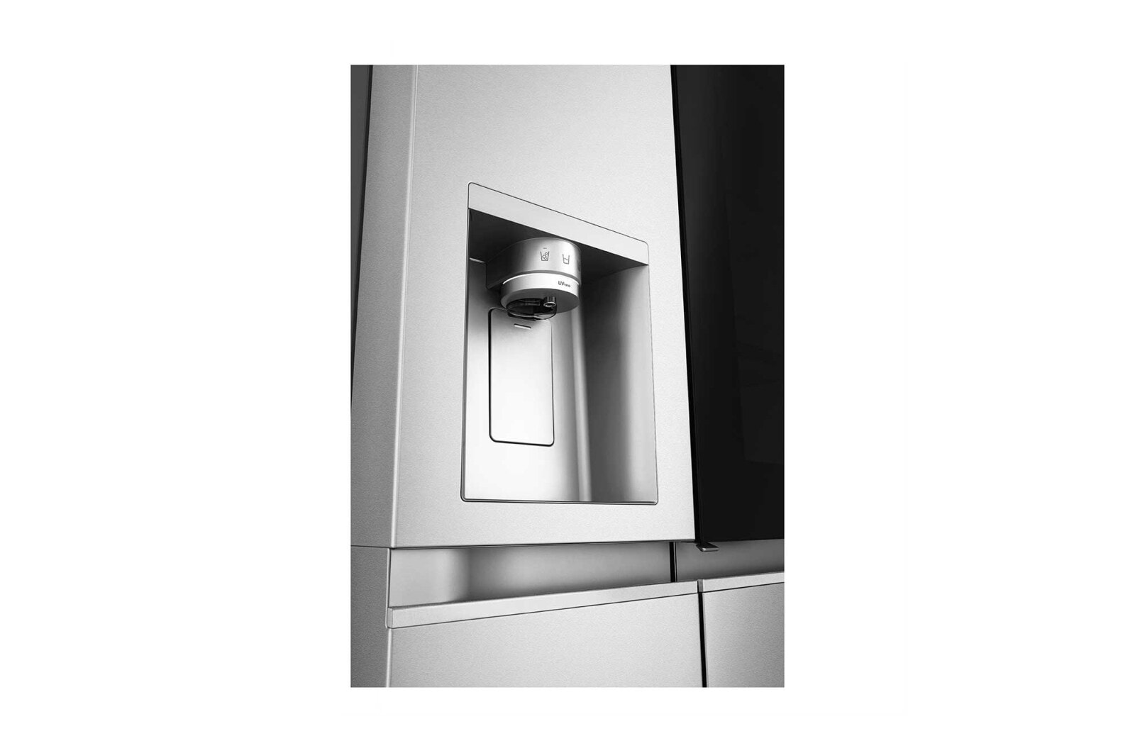 LG 628L InstaView Door in Door™ Side by Side (Metal Sorbet), Energiklasse D, Vand-/isdispenser med vandtilkobling, Smart Diagnosis™ med Wi-Fi, GSXE90MBAD