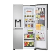 LG 628L InstaView Door in Door™ Side by Side (Metal Sorbet), Energiklasse D, Vand-/isdispenser med vandtilkobling, Smart Diagnosis™ med Wi-Fi, GSXE90MBAD