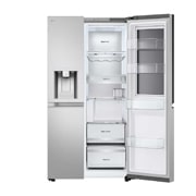 LG 628L InstaView Door in Door™ Side by Side (Metal Sorbet), Energiklasse D, Vand-/isdispenser med vandtilkobling, Smart Diagnosis™ med Wi-Fi, GSXE90MBAD