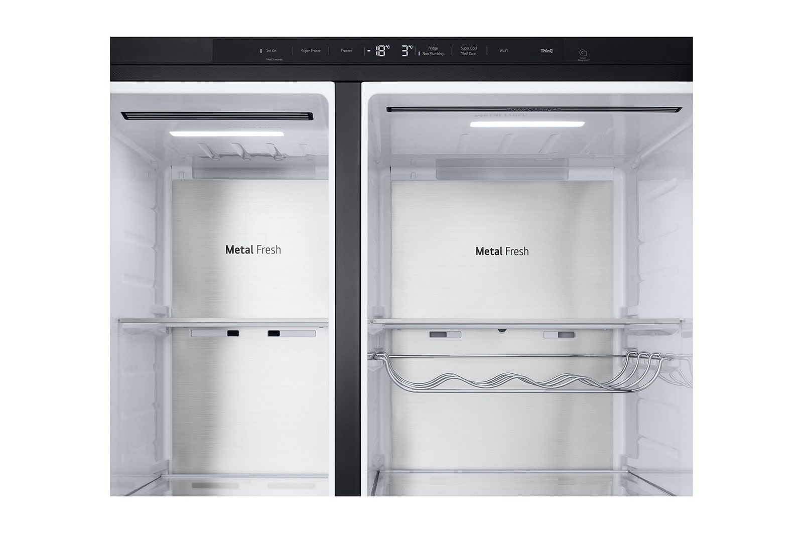 LG 628L InstaView Door in Door™ Side by Side (Essence Black), Energiklasse D, Vand-/isdispenser uden vandtilkobling, Smart Diagnosis™ med Wi-Fi, GSXE91EVAD