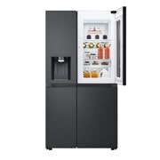 LG 628L InstaView Door in Door™ Side by Side (Essence Black), Energiklasse D, Vand-/isdispenser uden vandtilkobling, Smart Diagnosis™ med Wi-Fi, GSXE91EVAD