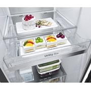 LG 628L InstaView Door in Door™ Side by Side (Essence Black), Energiklasse D, Vand-/isdispenser uden vandtilkobling, Smart Diagnosis™ med Wi-Fi, GSXE91EVAD