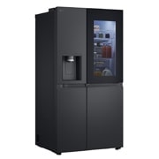 LG 628L InstaView Door in Door™ Side by Side (Essence Black), Energiklasse D, Vand-/isdispenser uden vandtilkobling, Smart Diagnosis™ med Wi-Fi, GSXE91EVAD