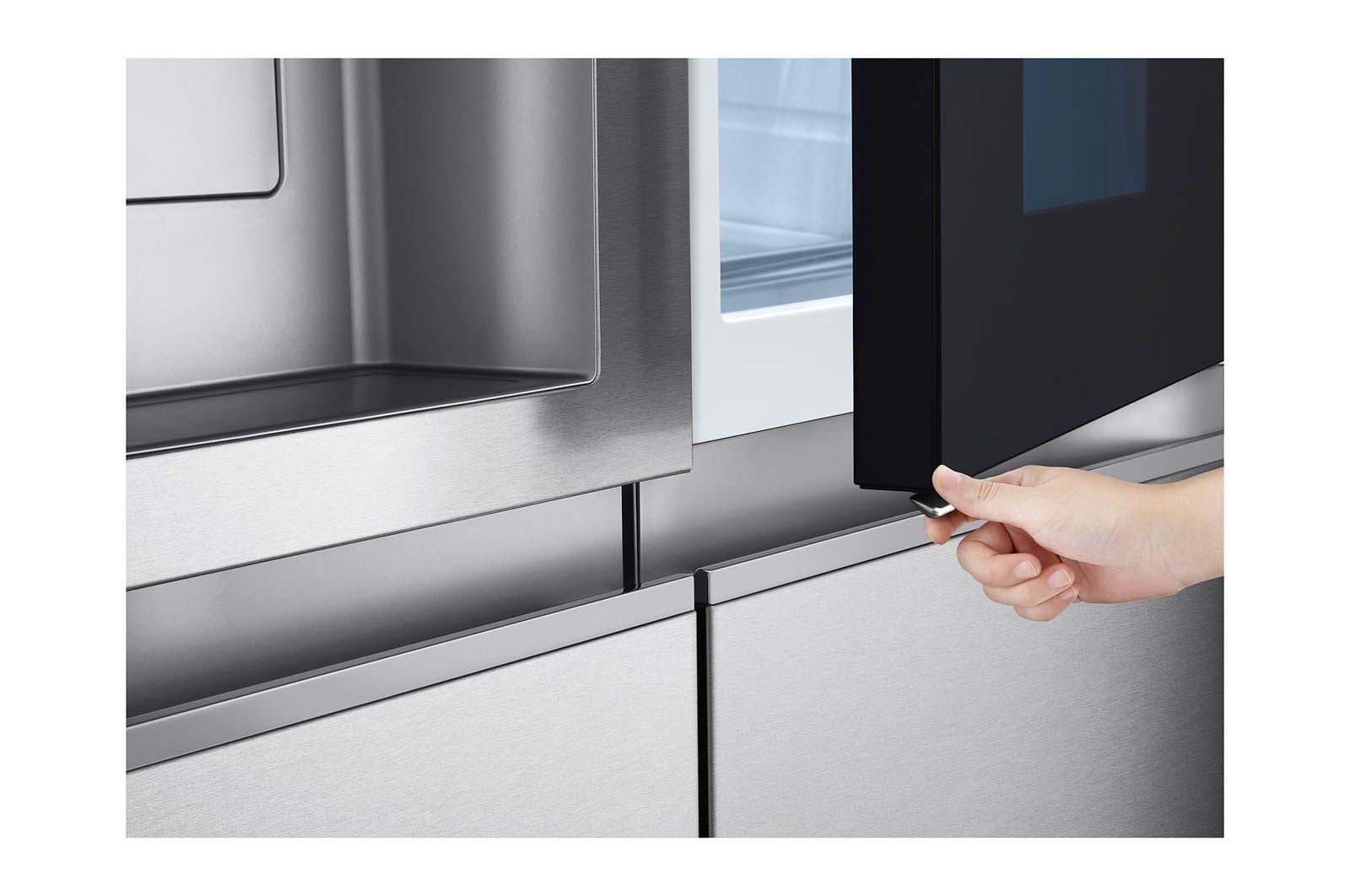 LG 628L InstaView Door in Door™ Side by Side (Metal Sorbet), Energiklasse D, Vand-/isdispenser uden vandtilkobling, Smart Diagnosis™ med Wi-Fi, GSXE91MBAD