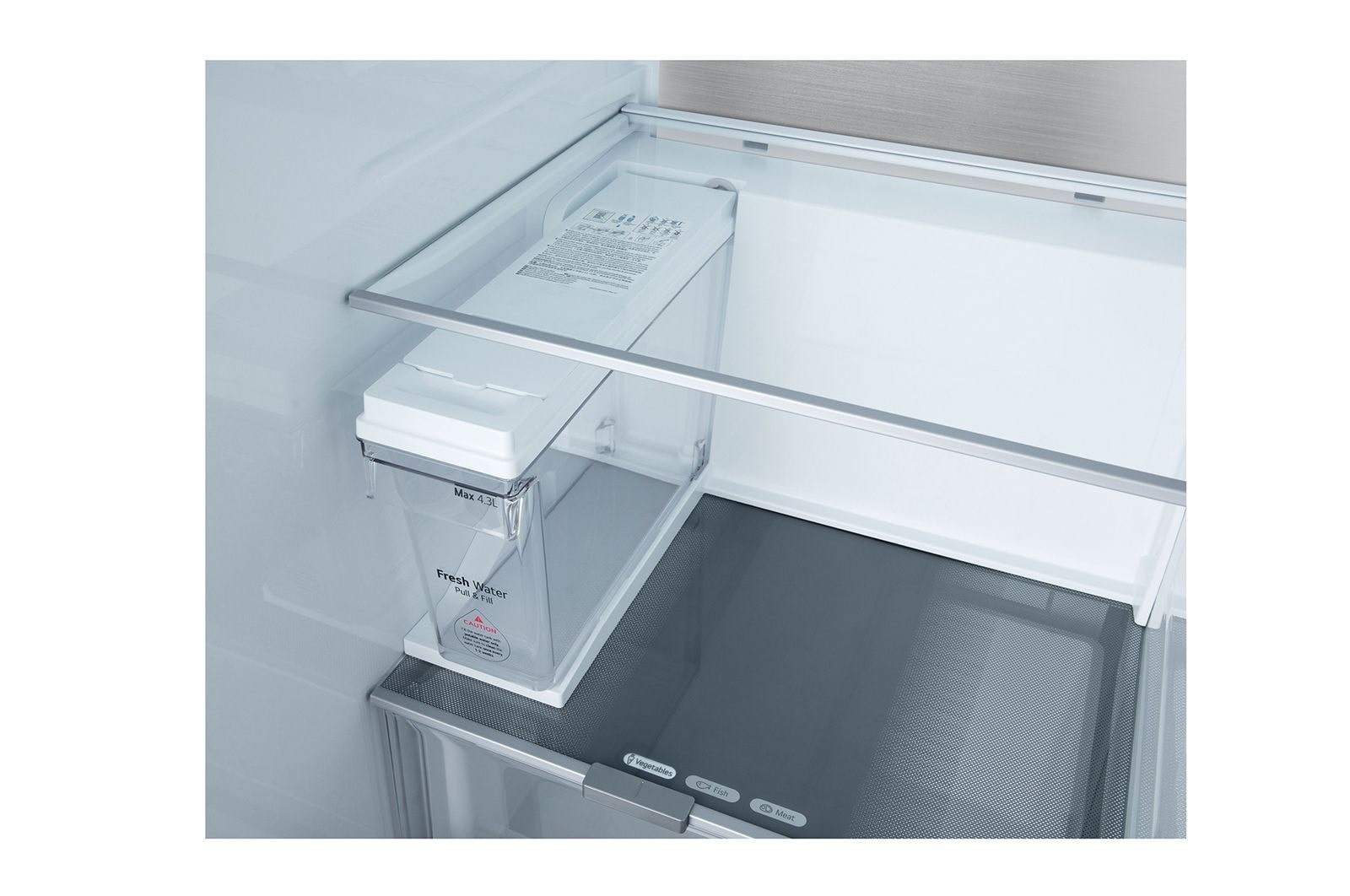 LG 628L InstaView Door in Door™ Side by Side (Metal Sorbet), Energiklasse D, Vand-/isdispenser uden vandtilkobling, Smart Diagnosis™ med Wi-Fi, GSXE91MBAD