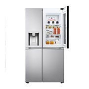 LG 635L InstaView Door in Door™ Side by Side (Brushed Steel), Energiklasse E, Vand-/isdispenser med vandtilkobling, Smart Diagnosis™ med Wi-Fi, GSXV90BSAE