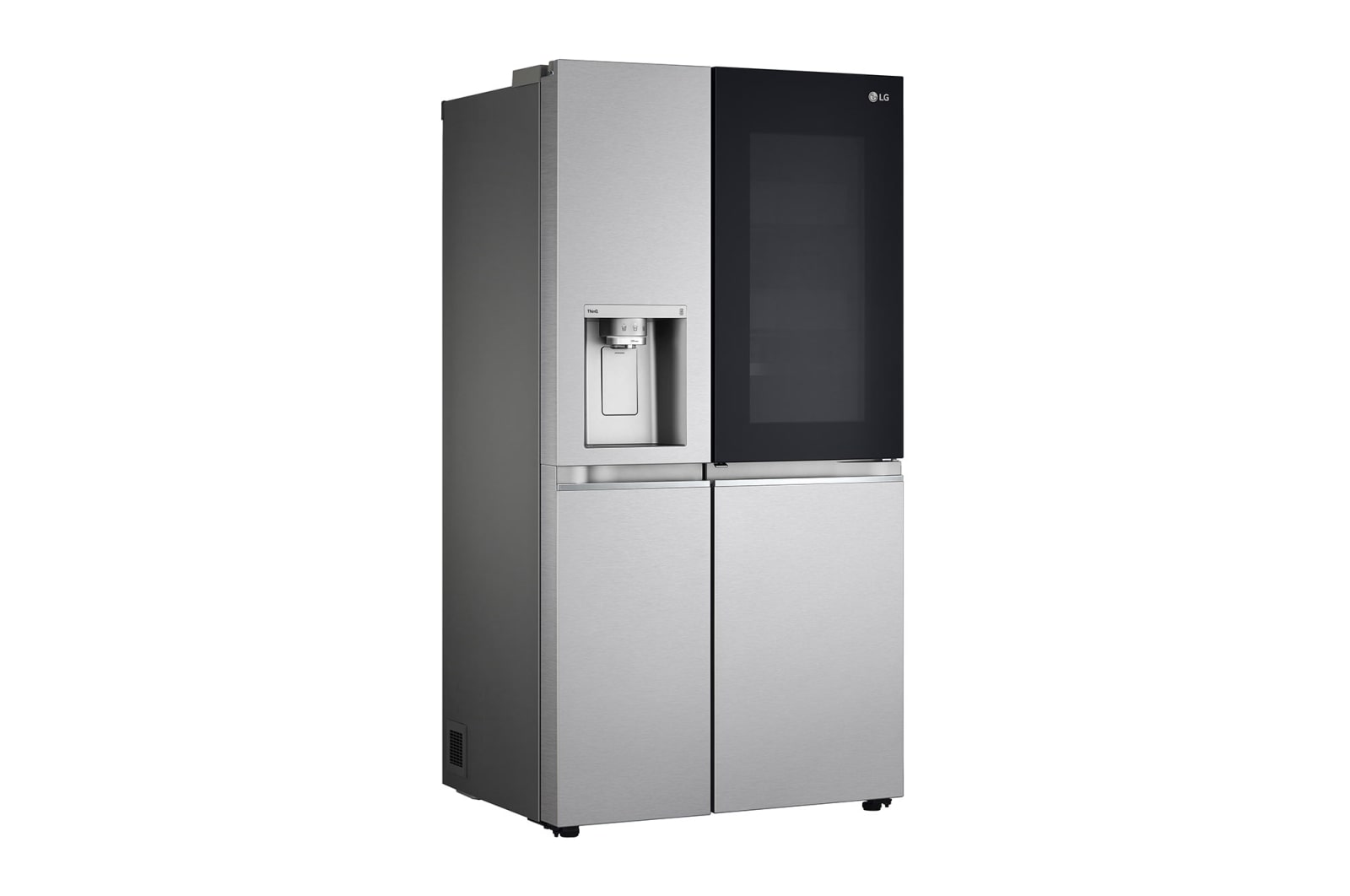 LG 635L InstaView Door in Door™ Side by Side (Brushed Steel), Energiklasse E, Vand-/isdispenser med vandtilkobling, Smart Diagnosis™ med Wi-Fi, GSXV90BSAE