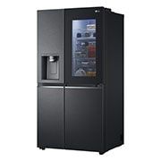 LG 635L InstaView Door in Door™ Side by Side (Matte Black Steel), Energiklasse E, Vand-/isdispenser med vandtilkobling, Smart Diagnosis™ med Wi-Fi, GSXV90MCAE