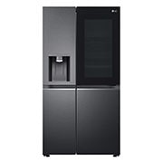 LG 635L InstaView Door in Door™ Side by Side (Matte Black Steel), Energiklasse E, Vand-/isdispenser med vandtilkobling, Smart Diagnosis™ med Wi-Fi, GSXV90MCAE
