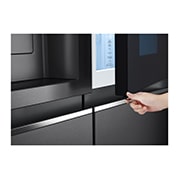 LG 635L InstaView Door in Door™ Side by Side (Matte Black Steel), Energiklasse E, Vand-/isdispenser med vandtilkobling, Smart Diagnosis™ med Wi-Fi, GSXV90MCAE