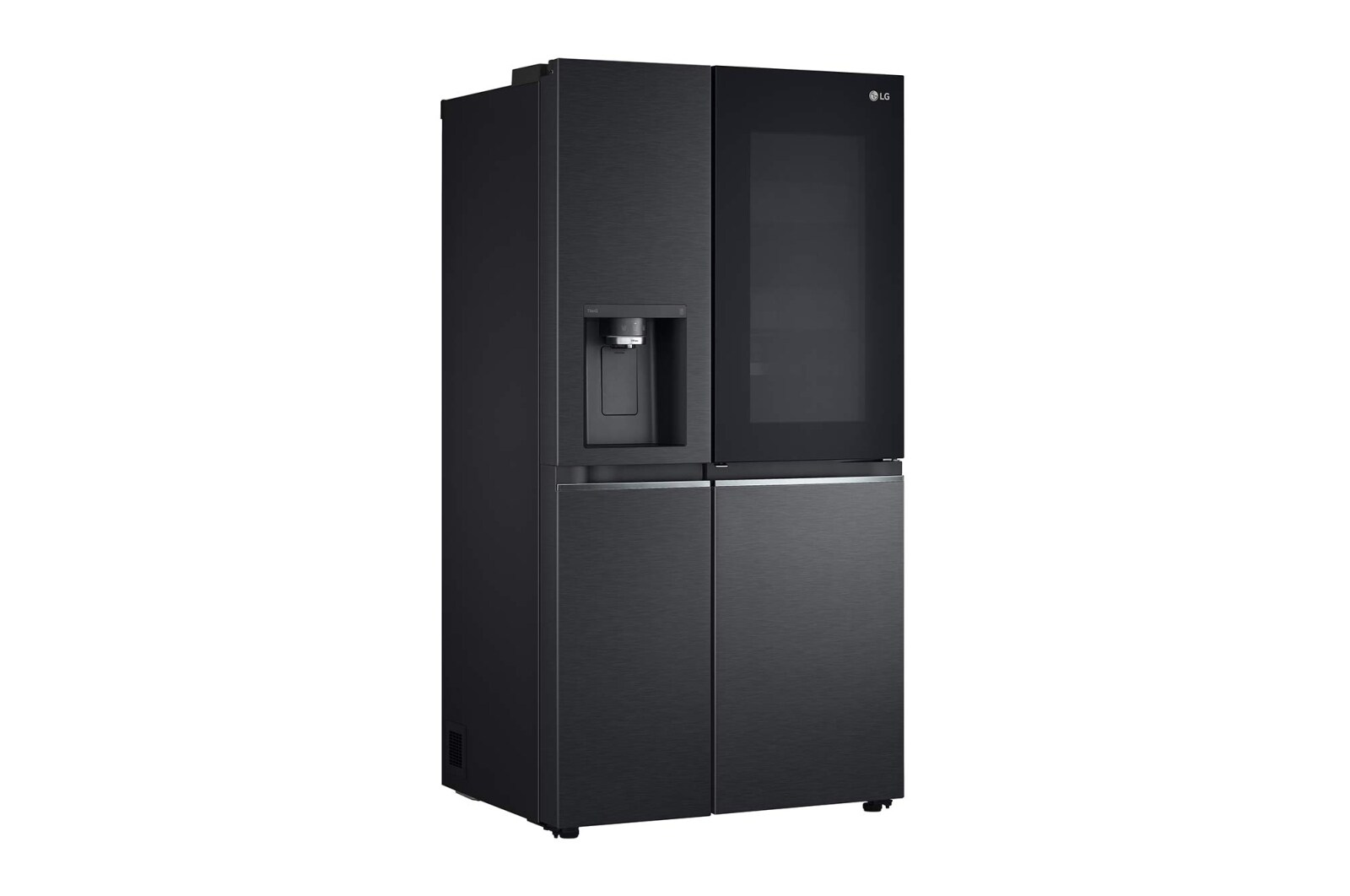 LG 635L InstaView Door in Door™ Side by Side (Matte Black Steel), Energiklasse E, Vand-/isdispenser med vandtilkobling, Smart Diagnosis™ med Wi-Fi, GSXV90MCAE