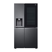 LG 635L InstaView Door in Door™ Side by Side (Matte Black Steel), Craft Ice, Energiklasse E, Smart Diagnosis™ med Wi-Fi, GSXV90MCDE