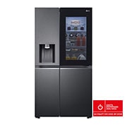 LG 635L InstaView Door in Door™ Side by Side (Matte Black Steel), Craft Ice, Energiklasse E, Smart Diagnosis™ med Wi-Fi, GSXV90MCDE