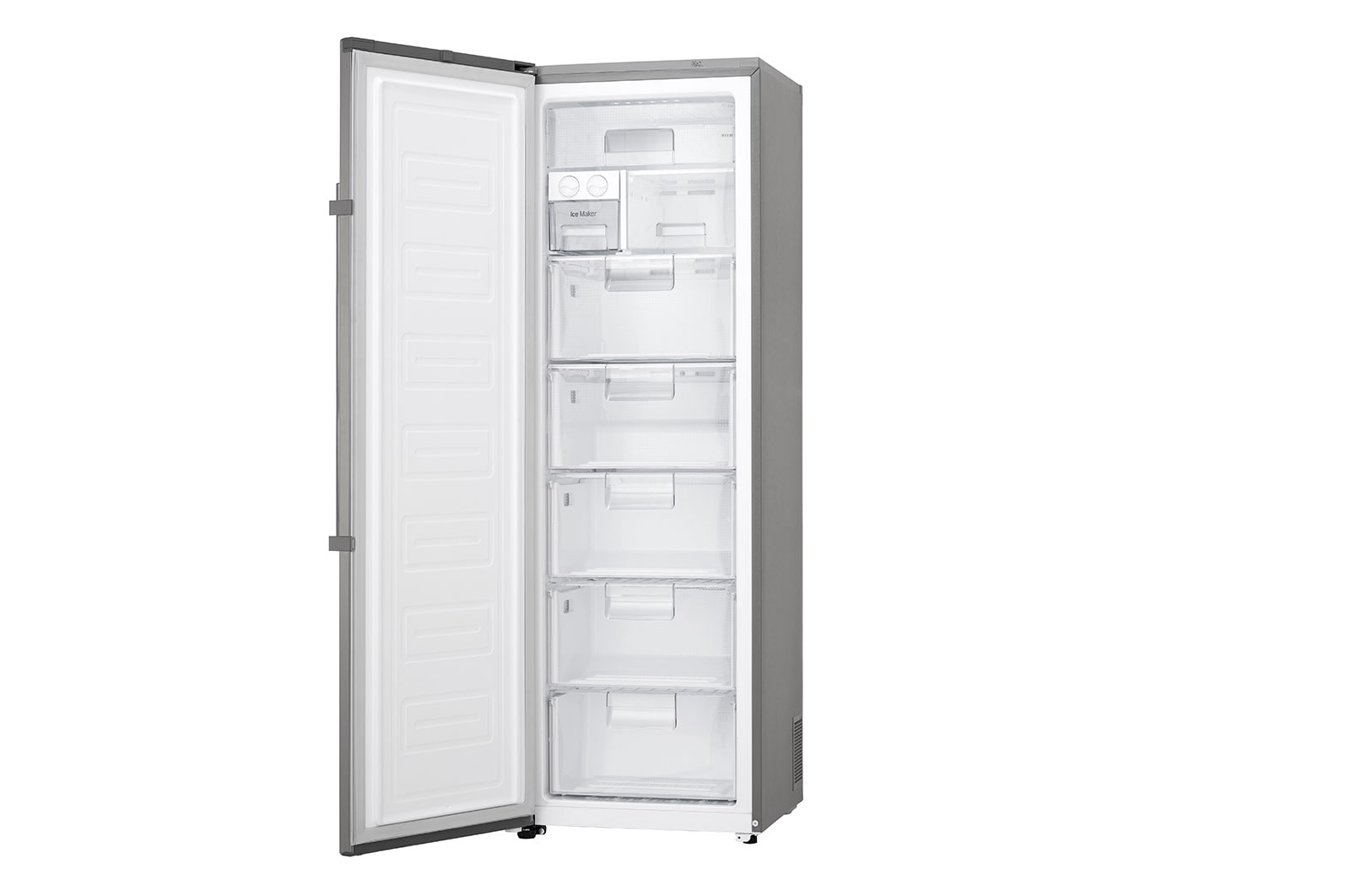 LG 323L Fritstående fryser (Shiny Steel) - Energiklasse F, Total No Frost og Smart Diagnosis™ med Wi-Fi, KF5237PZJZ