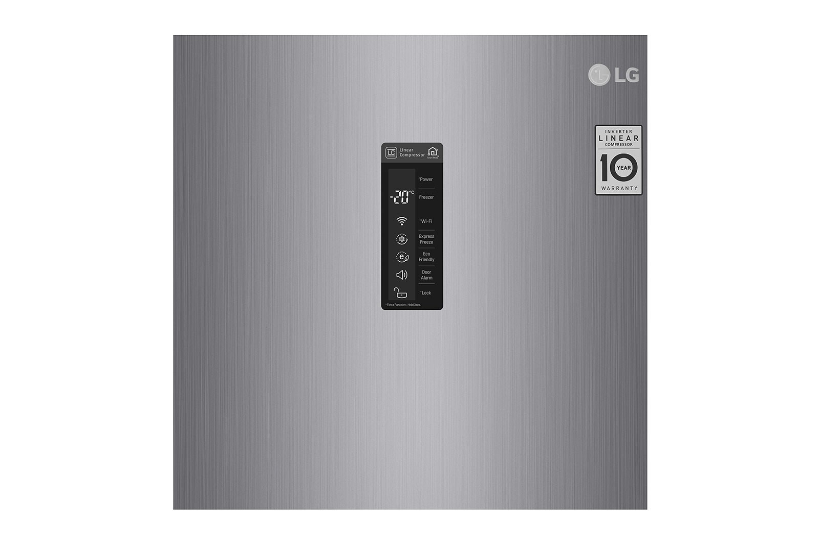 LG 323L Fritstående fryser (Shiny Steel) - Energiklasse F, Total No Frost og Smart Diagnosis™ med Wi-Fi, KF5237PZJZ