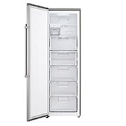 LG 323L Fritstående fryser (Shiny Steel) - Energiklasse F, Total No Frost og Smart Diagnosis™ med Wi-Fi, KF5237PZJZ