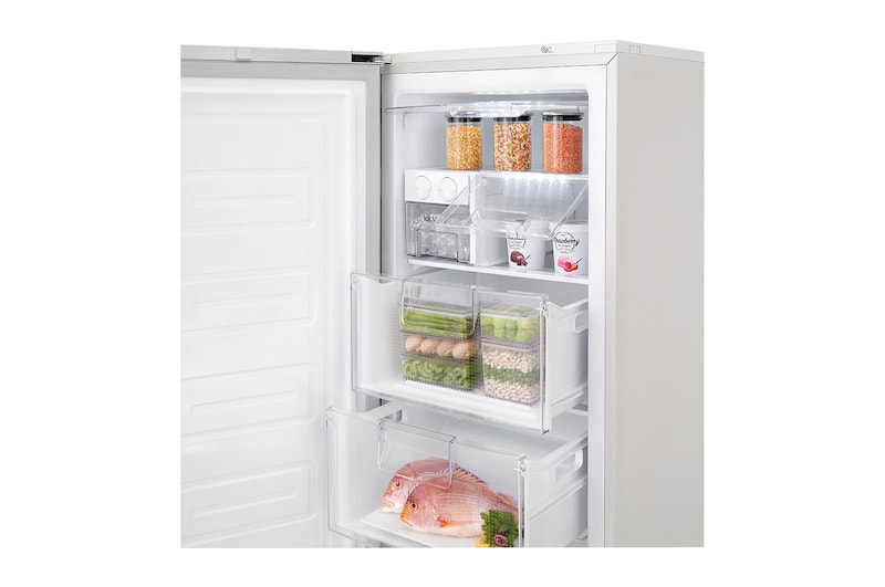 LG 323L Fritstående fryser (Hvid) - Energiklasse F, Total No Frost og Smart Diagnosis™ med Wi-Fi, KF5237SWJZ