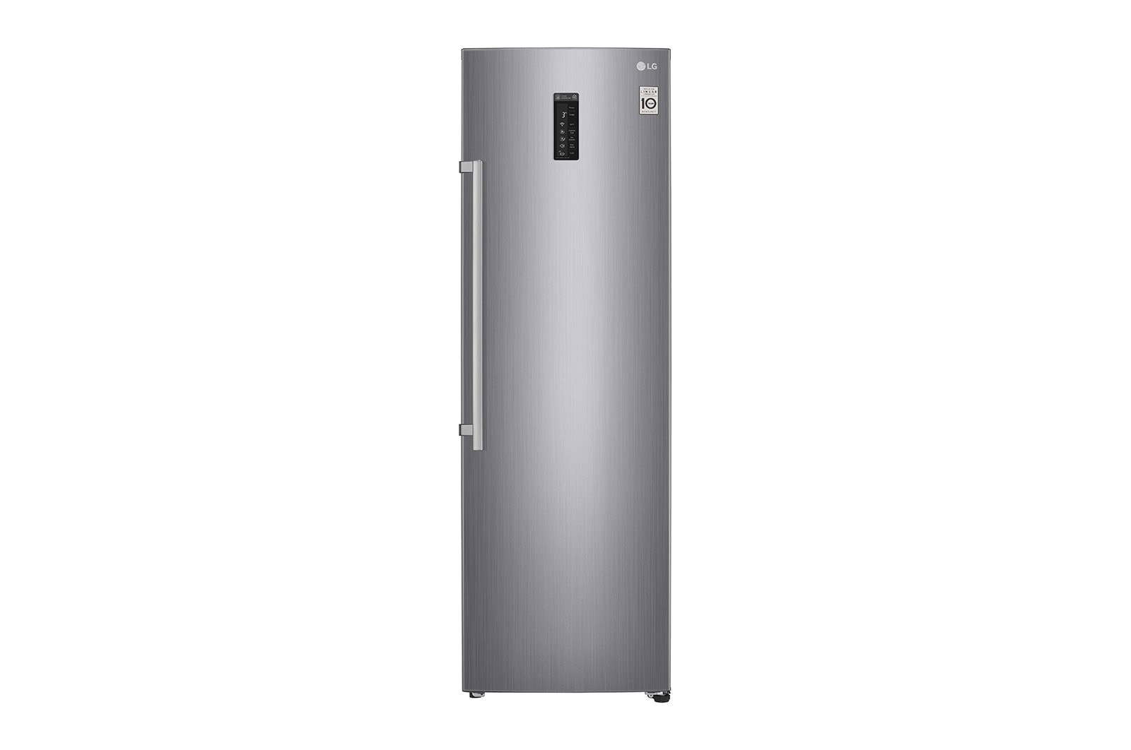 Visning forfra af 375L Fritstående køleskab (Shiny Steel) - Energiklasse F, Moist Balance Crisper™  og Smart Diagnosis™ med Wi-Fi KL5241PZJZ