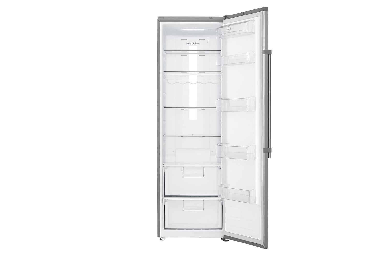 LG 375L Fritstående køleskab (Shiny Steel) - Energiklasse F, Moist Balance Crisper™  og Smart Diagnosis™ med Wi-Fi, KL5241PZJZ