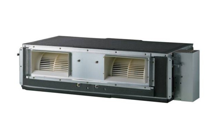 Visning forfra af Loft skjult kanal, høj statisk, varmekapacitet 5,8 kW, kølekapacitet 5,28 kW MB18AH