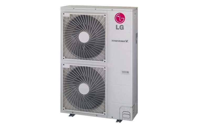 Visning forfra af Luft/vand varmepumpe, 3-faset, 400V, vandtemperatur 15/55°C (min/maks), COP 4,5 Therma V Split 12kW