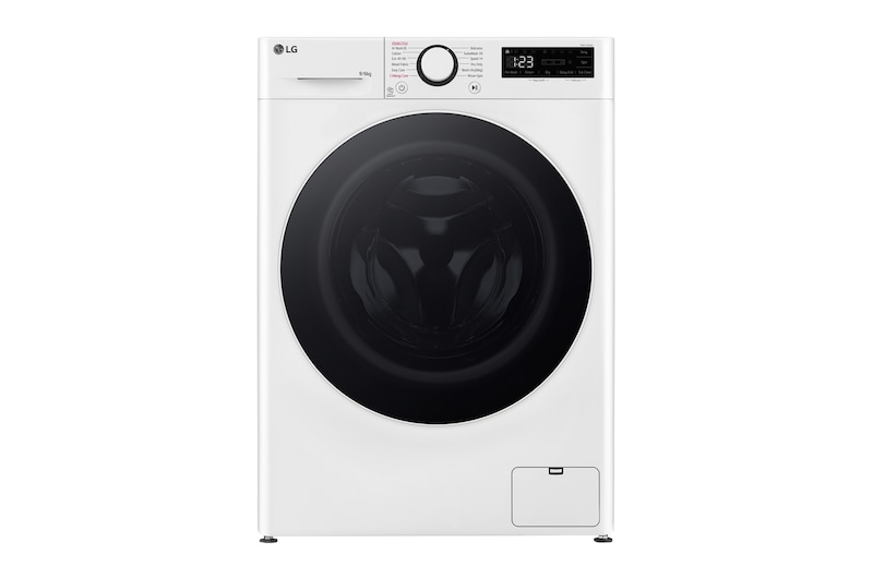 LG 9kg / 6 kg Kombineret vaskemaskine/tørretumbler(Hvid) - Steam, Energiklasse A/D, TurboWash™360, AI DD™, Smart Diagnosis™, CV50T6S2E1