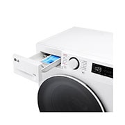 LG Slim 9 kg / 5 kg Kombineret vaskemaskine/tørretumbler(Hvid) - Steam, Energiklasse A/E, AI DD™, Smart Diagnosis™,  47,5cm dybde, CV92T5S4SQE