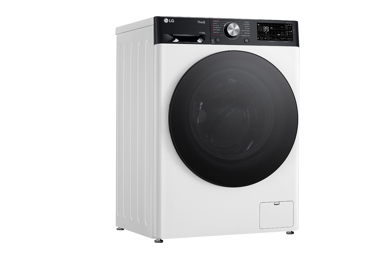 LG 11 kg / 6 kg Kombineret vaskemaskine/tørretumbler(Hvid) - Auto Dose, Steam, Energiklasse D, TurboWash™360, AI DD™, Smart Diagnosis™ med Wi-Fi, CV94E7S2BA