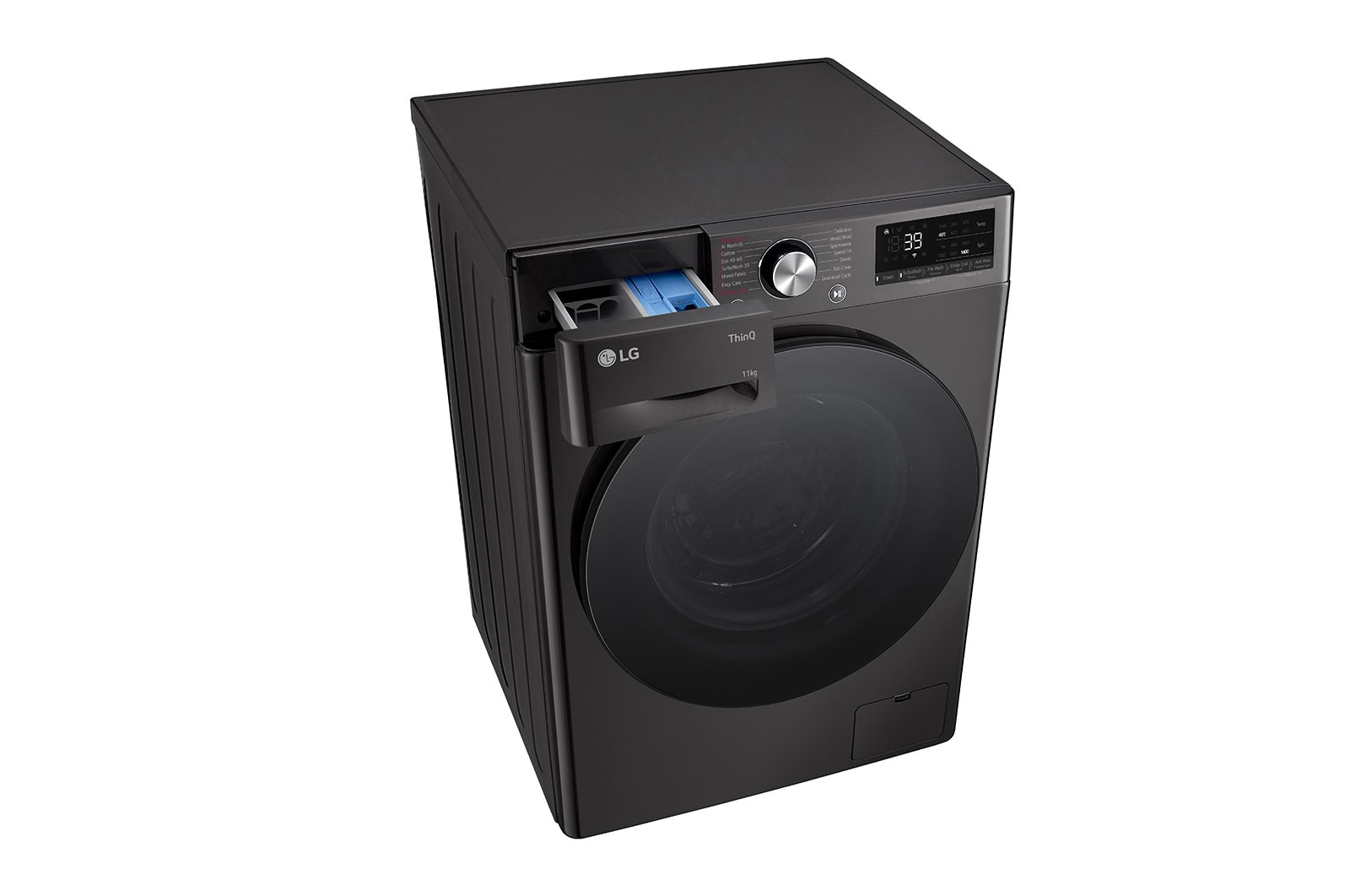 LG 11 kg Vaskemaskin(Sort) - Steam, Energiklasse A, TurboWash360™, AI DD™, Smart Diagnosis™ med Wi-Fi, FV94ENS2QN