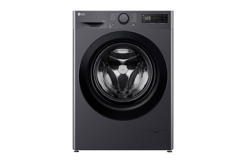 LG 9 kg / 6 kg Kombineret vaskemaskine/tørretumbler(Sort) - Steam, Energiklasse A/D, AI DD™, Smart Diagnosis™, P4Y5VRP6J