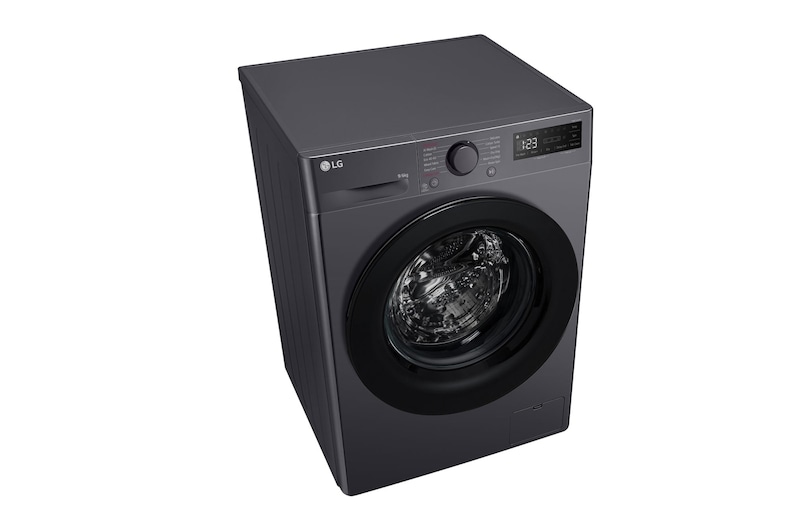 LG 9 kg / 6 kg Kombineret vaskemaskine/tørretumbler(Sort) - Steam, Energiklasse A/D, AI DD™, Smart Diagnosis™, P4Y5VRP6J