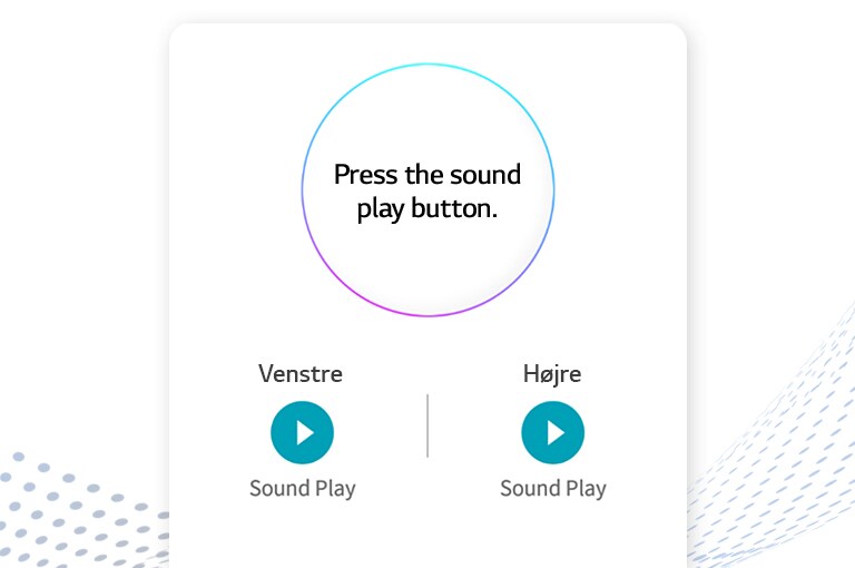 Et skærmbillede med &quot;Find mine øretelefoner&quot; viser venstre og højre knap til hver øretelefon.