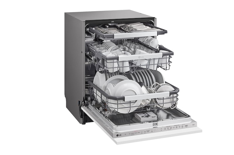 LG QuadWash™ Steam-opvaskemaskine (til indbygget), Energiklasse A, Auto Open Dry-funktion og Smart Diagnosis™ med Wi-Fi, DB475TXS