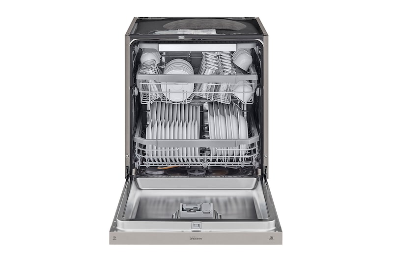 LG QuadWash™ Oppvaskemaskine (Platinum Silver), Energiklasse D, Auto Open Dry-funktion og Smart Diagnosis™ med Wi-Fi, DU325FP