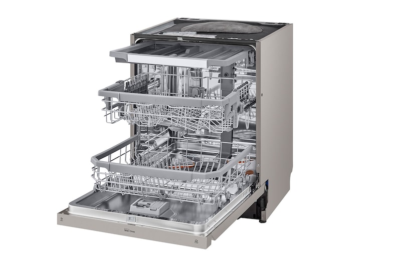 LG QuadWash™ Oppvaskemaskine (Platinum Silver), Energiklasse D, Auto Open Dry-funktion og Smart Diagnosis™ med Wi-Fi, DU325FP