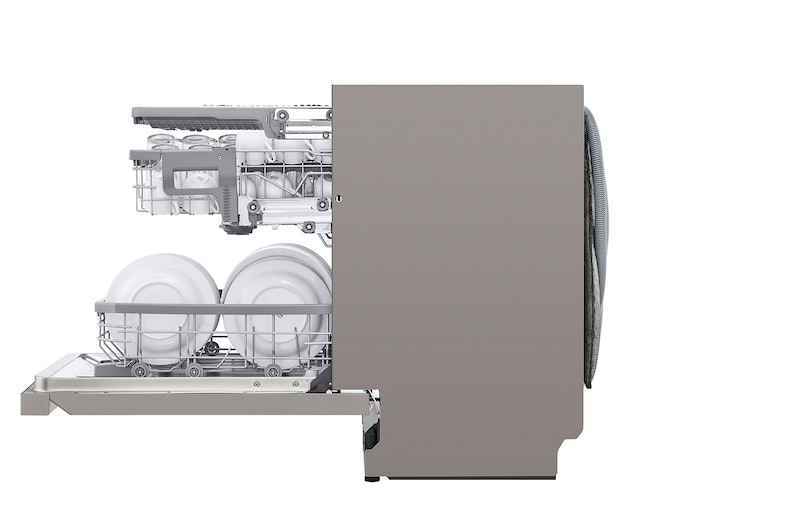 LG QuadWash™ Oppvaskemaskine (Platinum Silver), Energiklasse D, Auto Open Dry-funktion og Smart Diagnosis™ med Wi-Fi, DU325FP