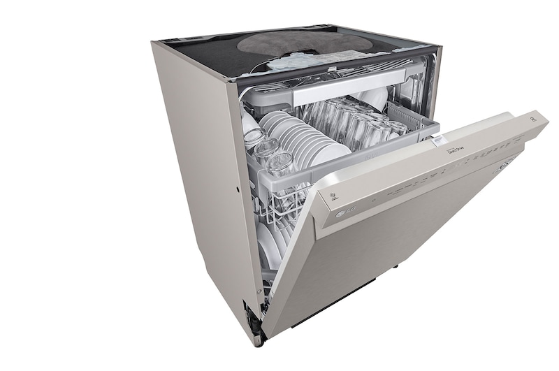 LG QuadWash™ Oppvaskemaskine (Platinum Silver), Energiklasse D, Auto Open Dry-funktion og Smart Diagnosis™ med Wi-Fi, DU325FP