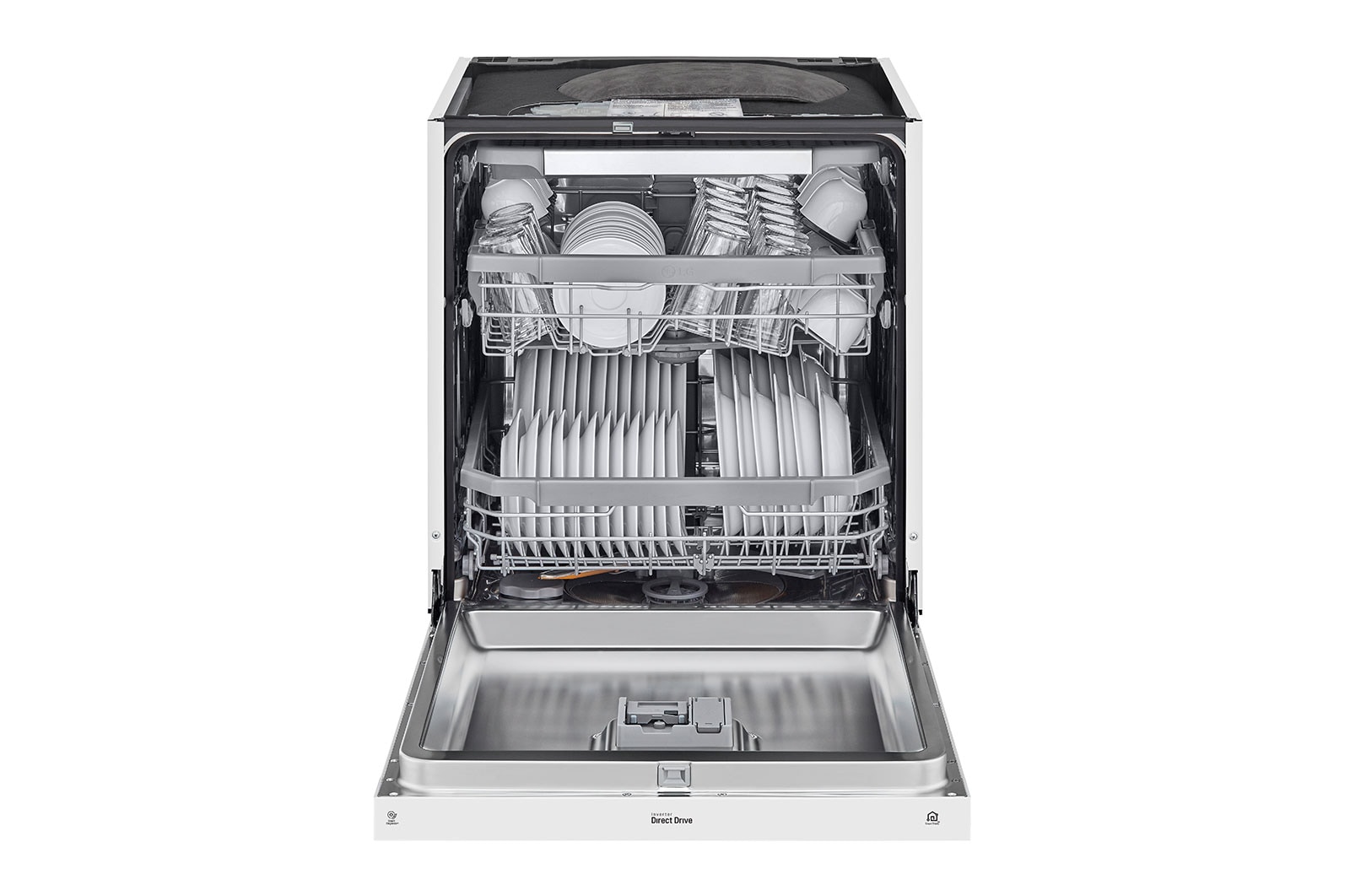 LG QuadWash™ Oppvaskemaskine (Hvid) Energiklasse D, Auto Open Dry-funktion og Smart Diagnosis™ med Wi-Fi, DU325FW