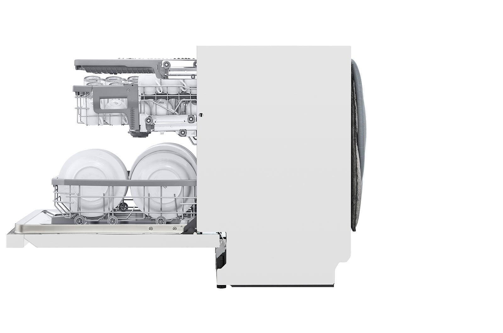 LG QuadWash™ Oppvaskemaskine (Hvid) Energiklasse D, Auto Open Dry-funktion og Smart Diagnosis™ med Wi-Fi, DU325FW