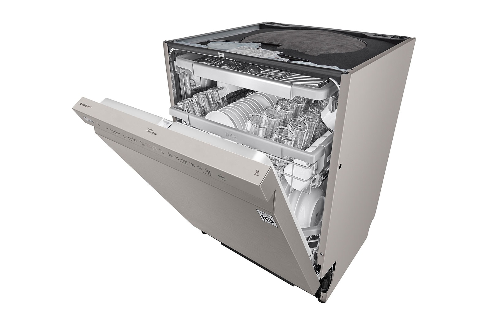 LG QuadWash™ Oppvaskemaskine (Platinum Silver), Energiklasse C, Auto Open Dry-funktion og Smart Diagnosis™ med Wi-Fi, DU355FP