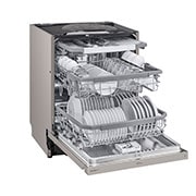 LG QuadWash™ Oppvaskemaskine (Platinum Silver), Energiklasse C, Auto Open Dry-funktion og Smart Diagnosis™ med Wi-Fi, DU355FP