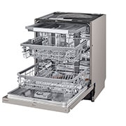 LG QuadWash™ Oppvaskemaskine (Platinum Silver), Energiklasse C, Auto Open Dry-funktion og Smart Diagnosis™ med Wi-Fi, DU355FP