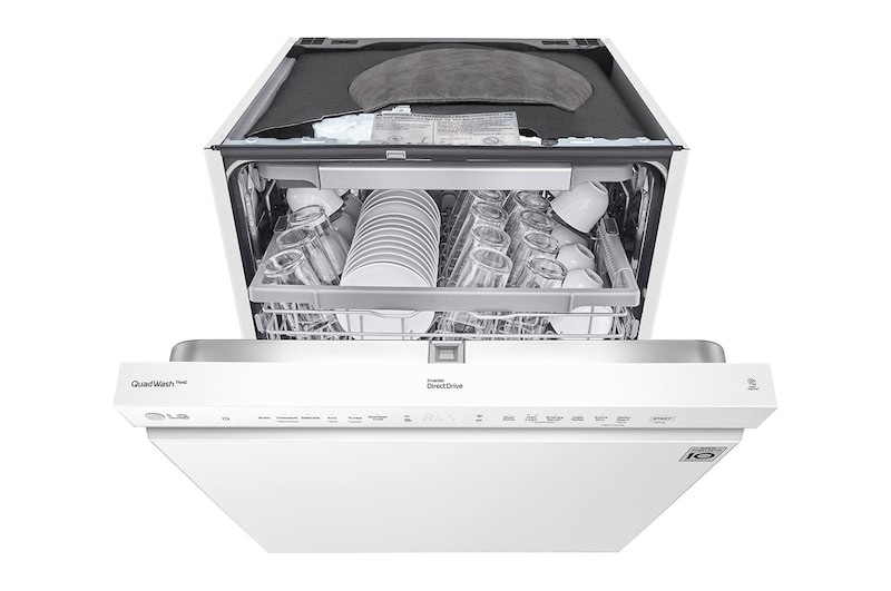 LG QuadWash™ Oppvaskemaskine (Hvid) Energiklasse C, Auto Open Dry-funktion og Smart Diagnosis™ med Wi-Fi, DU355FW