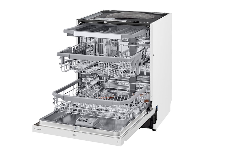 LG QuadWash™ Oppvaskemaskine (Hvid) Energiklasse C, Auto Open Dry-funktion og Smart Diagnosis™ med Wi-Fi, DU355FW