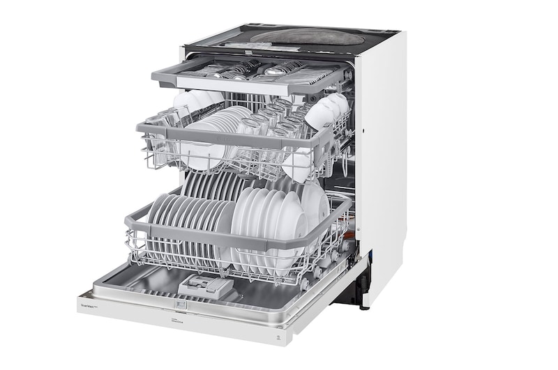 LG QuadWash™ Oppvaskemaskine (Hvid) Energiklasse C, Auto Open Dry-funktion og Smart Diagnosis™ med Wi-Fi, DU355FW